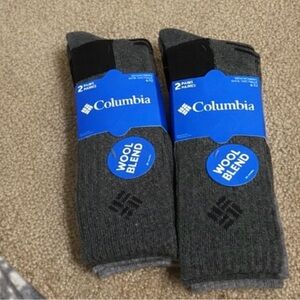 Columbia Wool Blend socks 4 pair crew socks men’s shoe size 6-12 winter warm NWT
